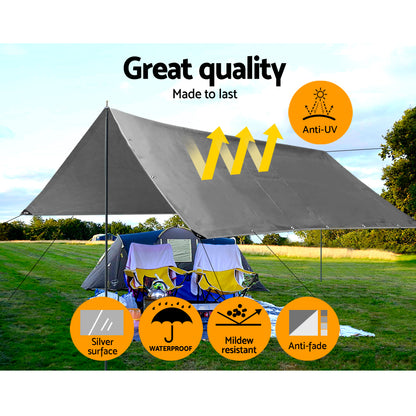 Tarp Tarpaulin 7.3X9M Canvas Camping Heavy Duty Sun Cover