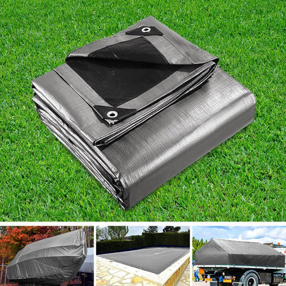 Tarp Tarpaulin 7.3X9M Canvas Camping Heavy Duty Sun Cover