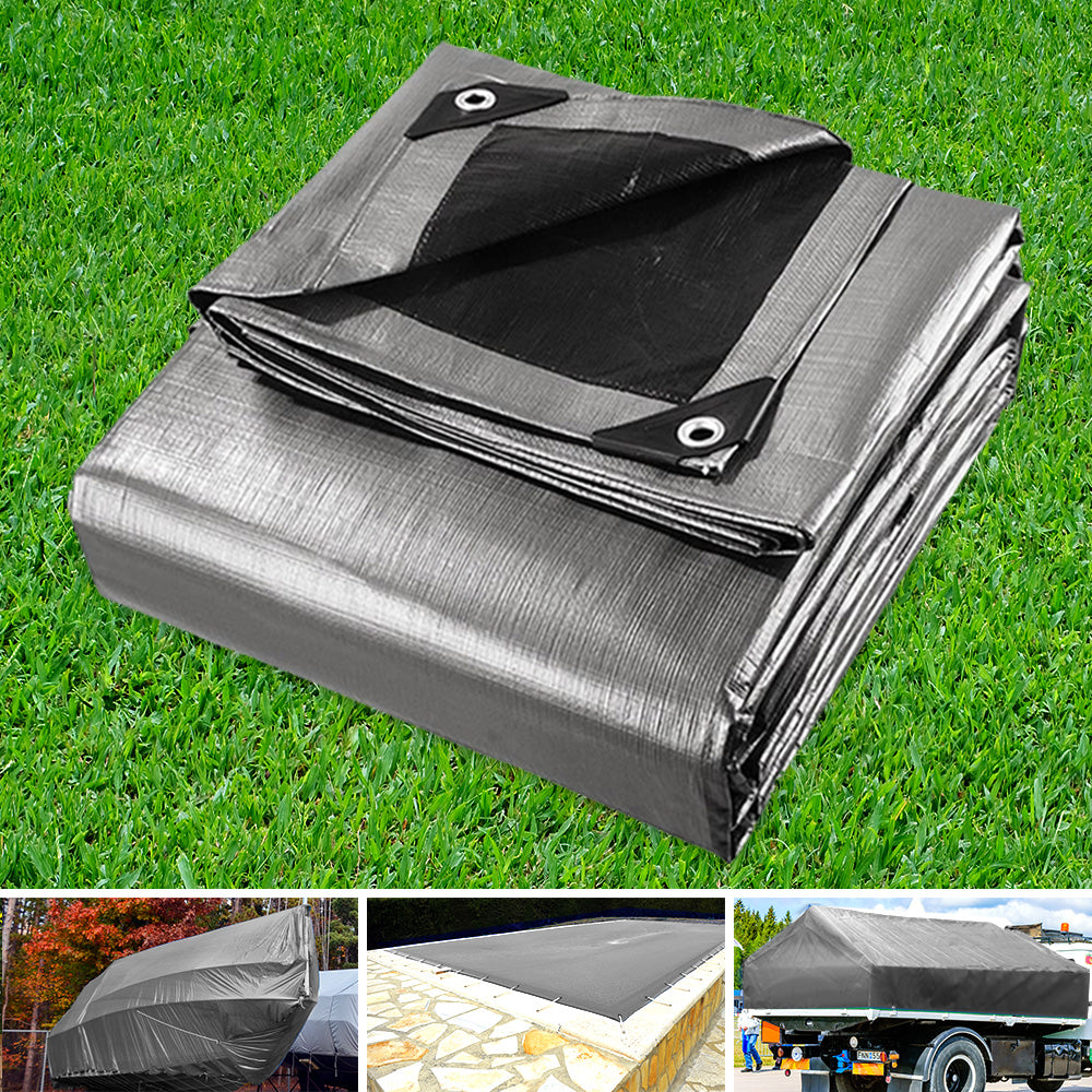 Tarp Tarpaulin 7.3X9M Canvas Camping Heavy Duty Sun Cover