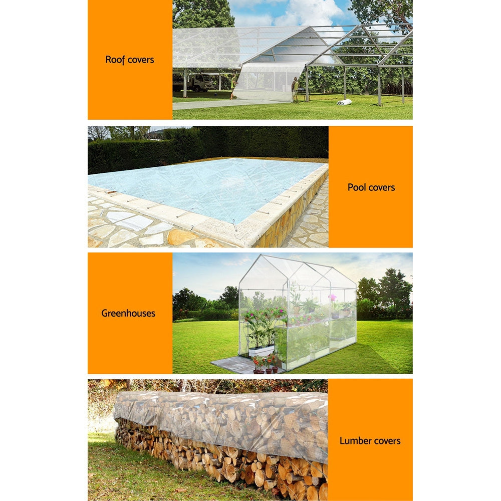 Tarp Tarpaulin 5X6M Canvas Heavy Duty Camping Cover Clear