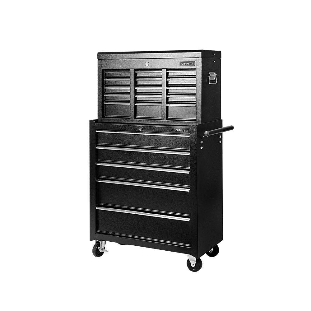 14 Drawer Tool Box Cabinet Chest Mechanic Garage Storage Trolley Black