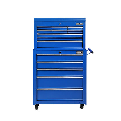 14 Drawer Tool Box Cabinet Chest Mechanic Garage Storage Trolley Blue