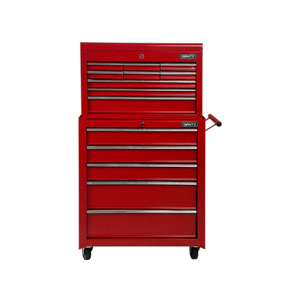 14 Drawer Tool Box Cabinet Chest Mechanic Garage Storage Trolley Red