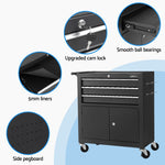 3 Drawer Tool Box Chest Cabinet Toolbox Storage Garage Organiser Wheels