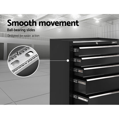 5 Drawer Tool Box Cabinet Chest Trolley Box Garage Storage Toolbox Black