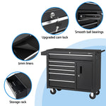 6 Drawer Tool Box Chest Cabinet Toolbox Storage Garage Organiser Wheels