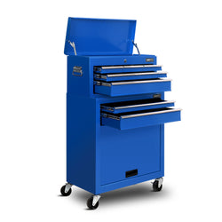 7 Drawer Tool Box Cabinet Chest Trolley Toolbox Garage Storage Blue