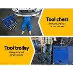 7 Drawer Tool Box Cabinet Chest Trolley Toolbox Garage Storage Blue