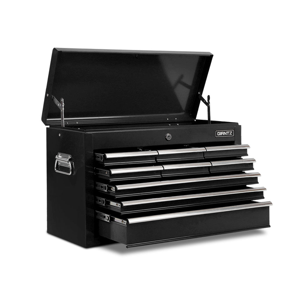 9 Drawer Tool Box Cabinet Chest Toolbox Storage Garage Organiser Black