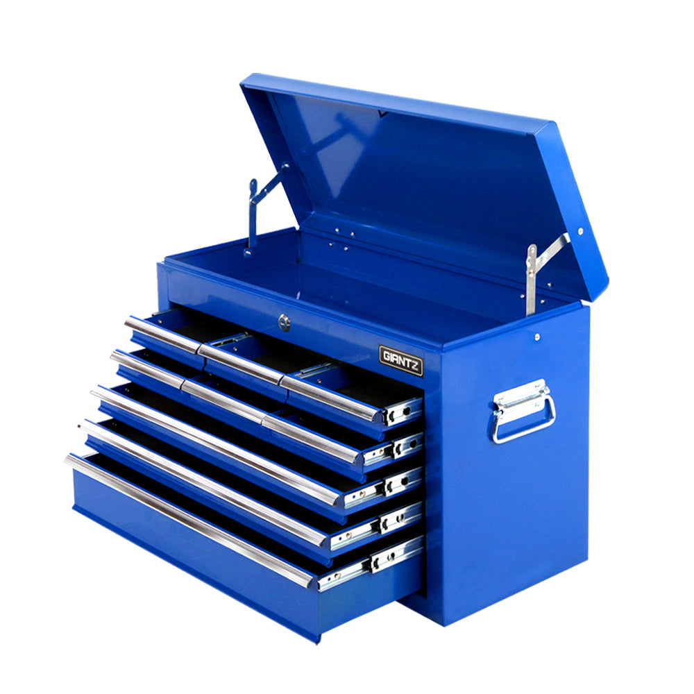9 Drawer Tool Box Cabinet Chest Toolbox Storage Garage Organiser Blue