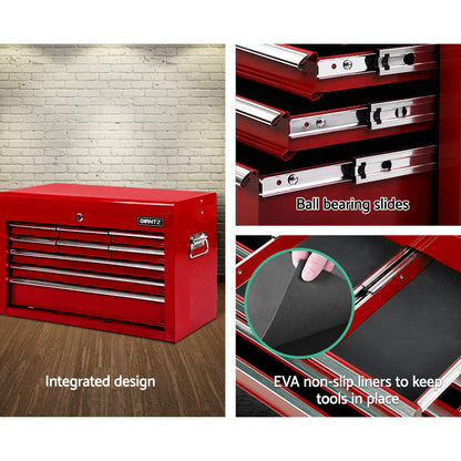 9 Drawer Tool Box Cabinet Chest Toolbox Storage Garage Organiser Red