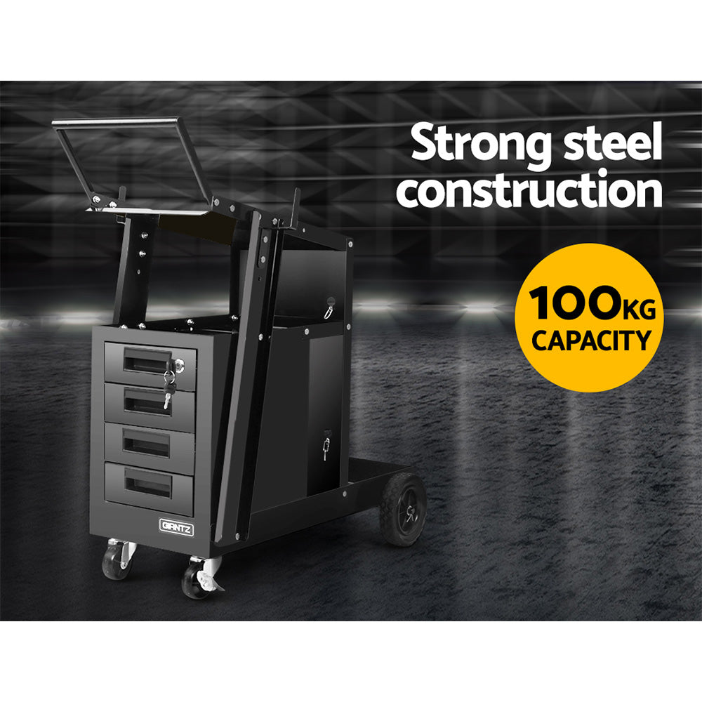 Welding Trolley Cart 4 Drawer Mig Tig Arc Welder Plasma Cutter
