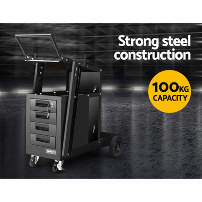 Welding Trolley Cart 4 Drawer Mig Tig Arc Welder Plasma Cutter