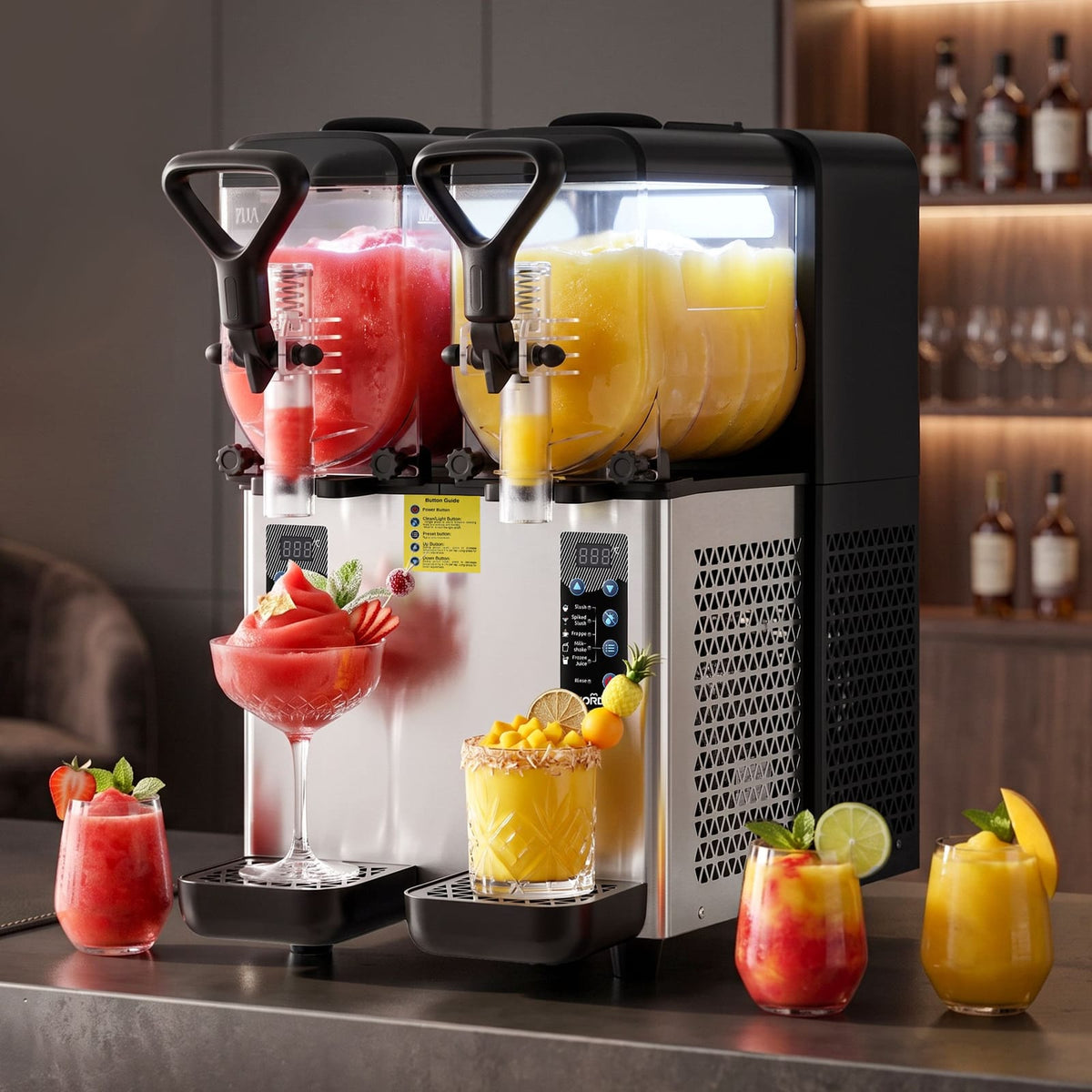 Dual Tank Slushie Machine Commercial 2x4cm