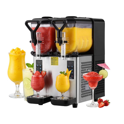 Dual Tank Slushie Machine Commercial 2x4cm