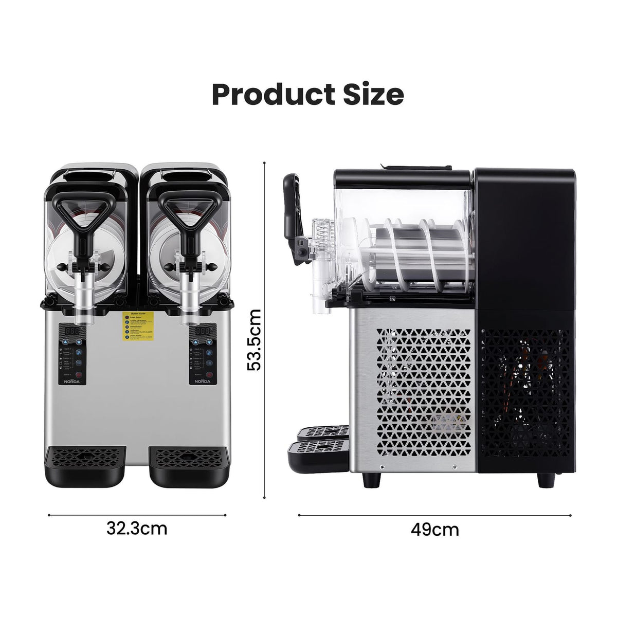 Dual Tank Slushie Machine Commercial 2x4cm