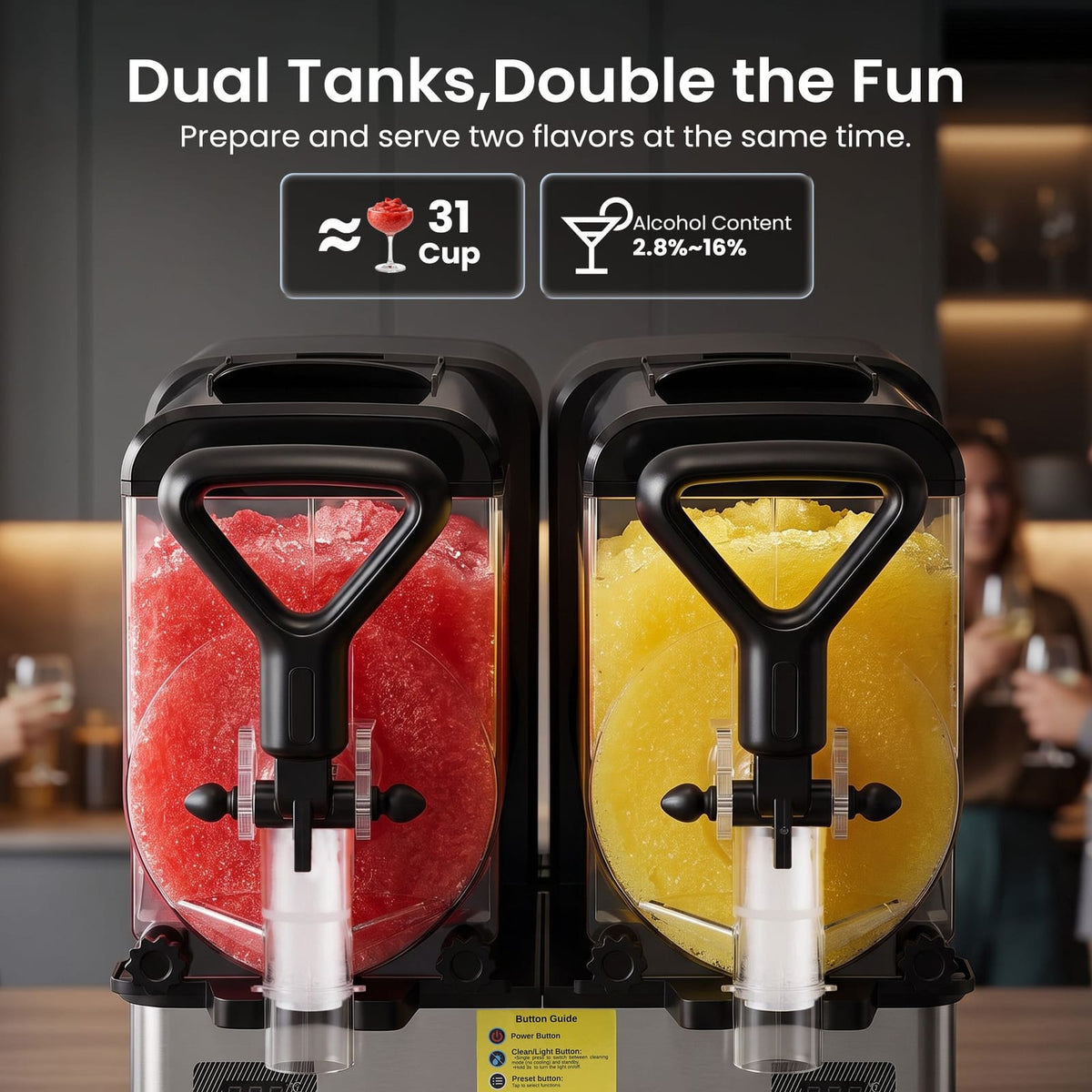 Dual Tank Slushie Machine Commercial 2x4cm
