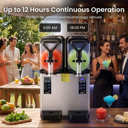 Dual Tank Slushie Machine Commercial 2x4cm