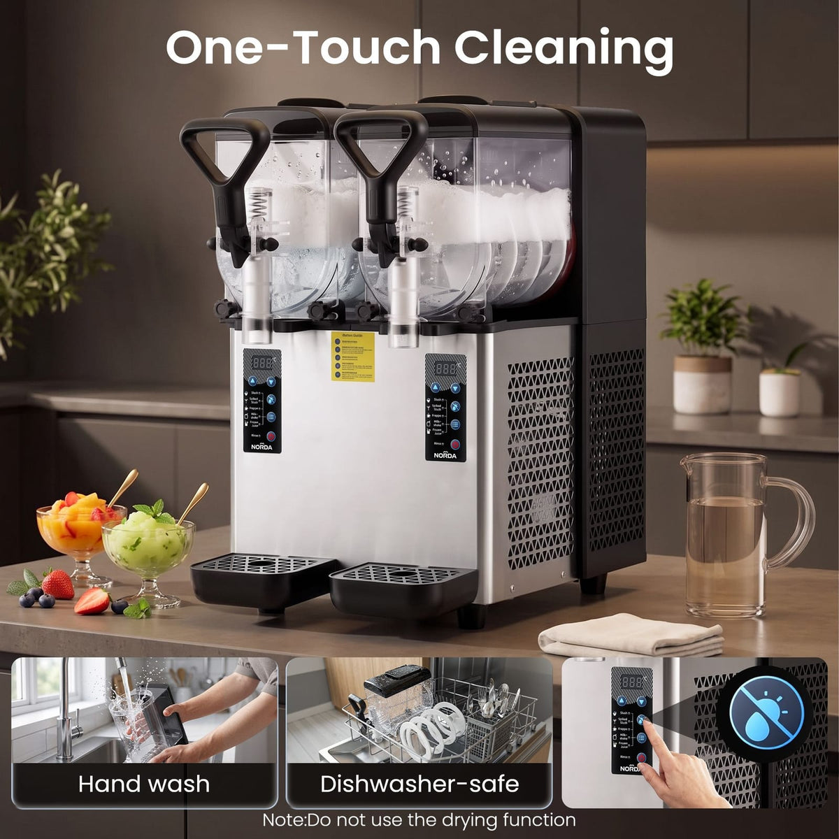 Dual Tank Slushie Machine Commercial 2x4cm