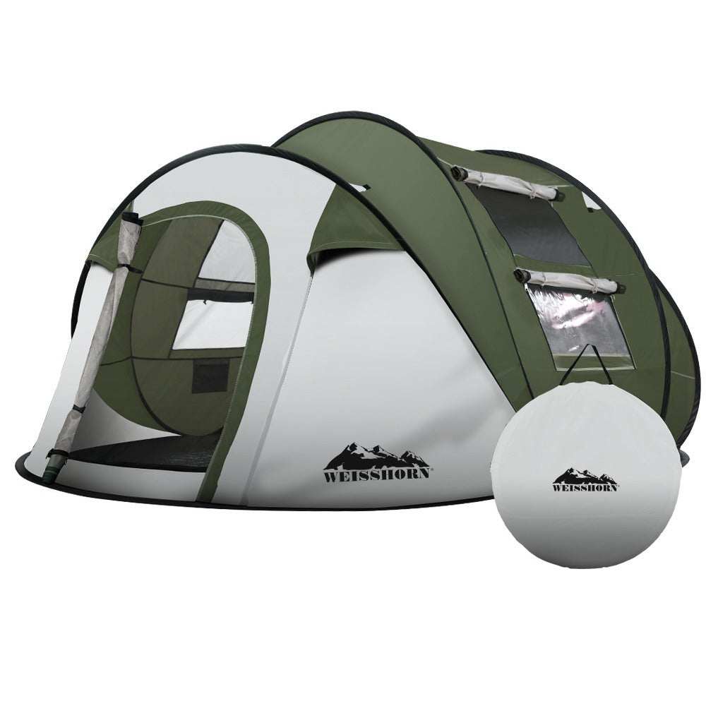 Instant Up Camping Tent 4-5 Person Pop Up Tents Family Hiking Beach Dome