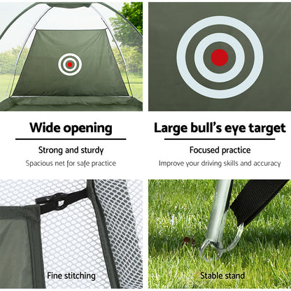 3M Golf Practice Net And Training Mat Set Driving Target Black