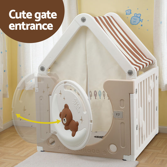 Kids Play Tent Playhouse Castle with Floor Mat 85CMX113CM