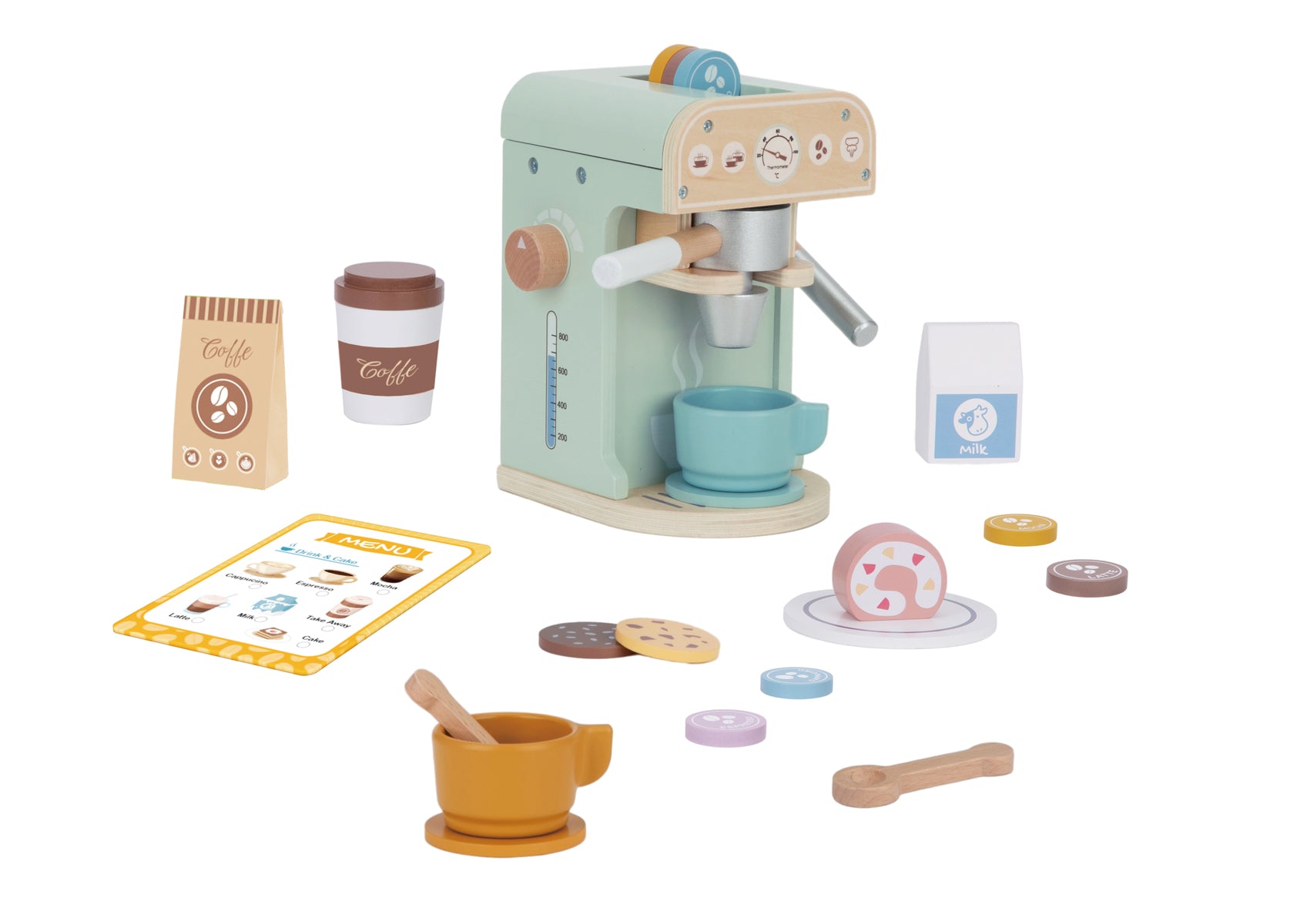 Wooden Barista Coffee Machine Set