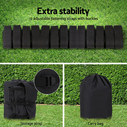 Boat Cover 19-21Ft Trailerable Jumbo Marine Grade Heavy Duty Black