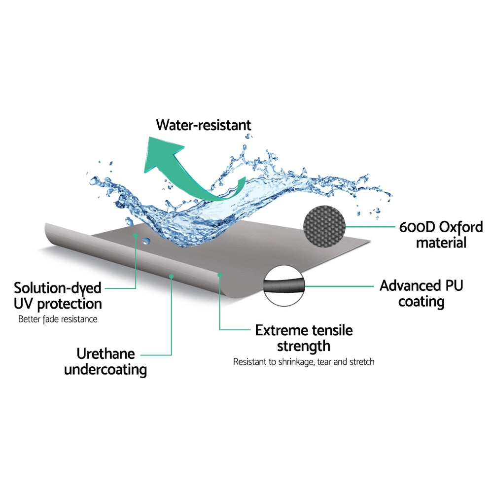 Boat Cover 21-23Ft Trailerable Jumbo Marine 600D Heavy Duty Grey