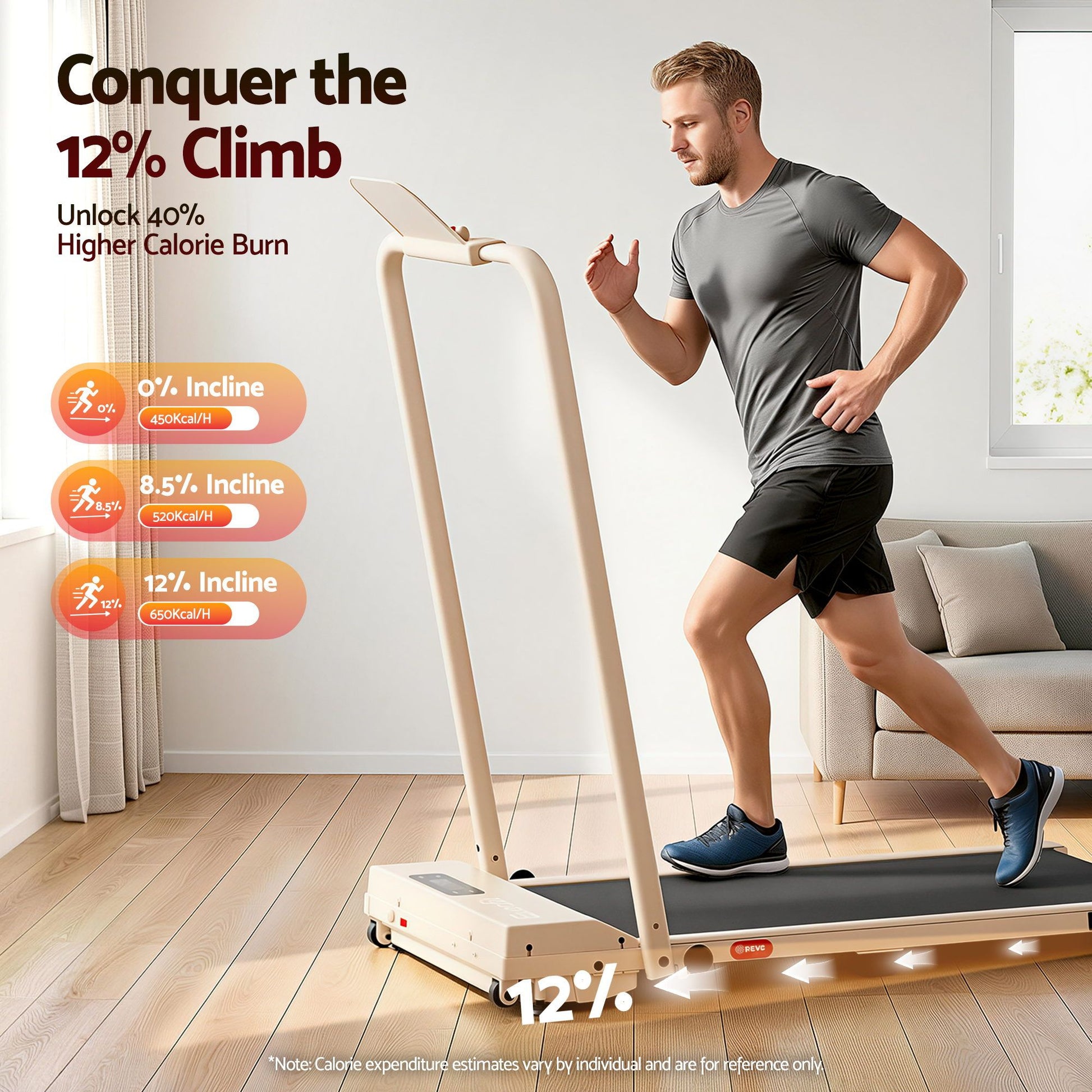 Walking Pad Treadmill 12% Incline Foldable | HomeAndLiving - 6