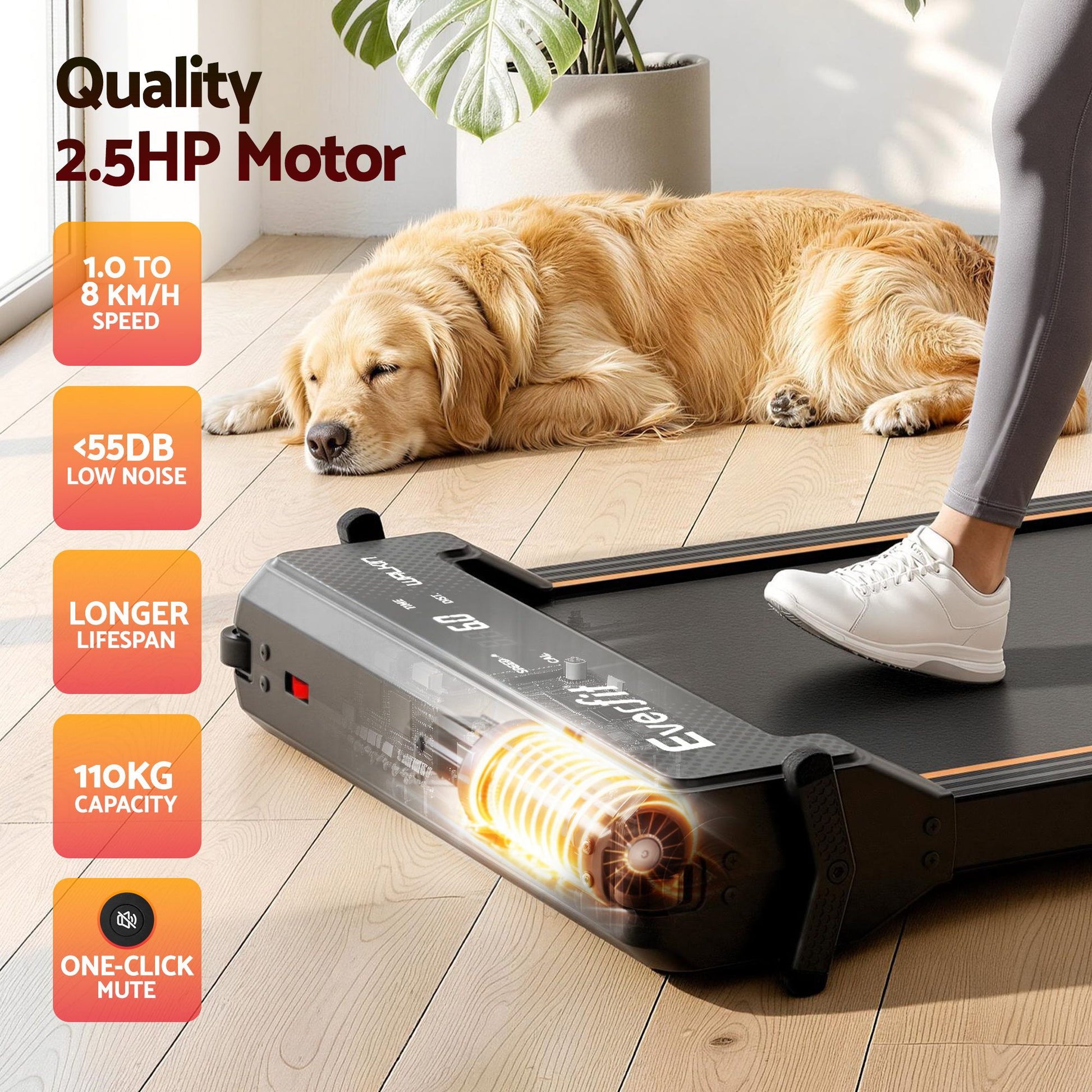 2-in-1 Walking Pad Treadmill Foot Massage | HomeAndLiving - 9