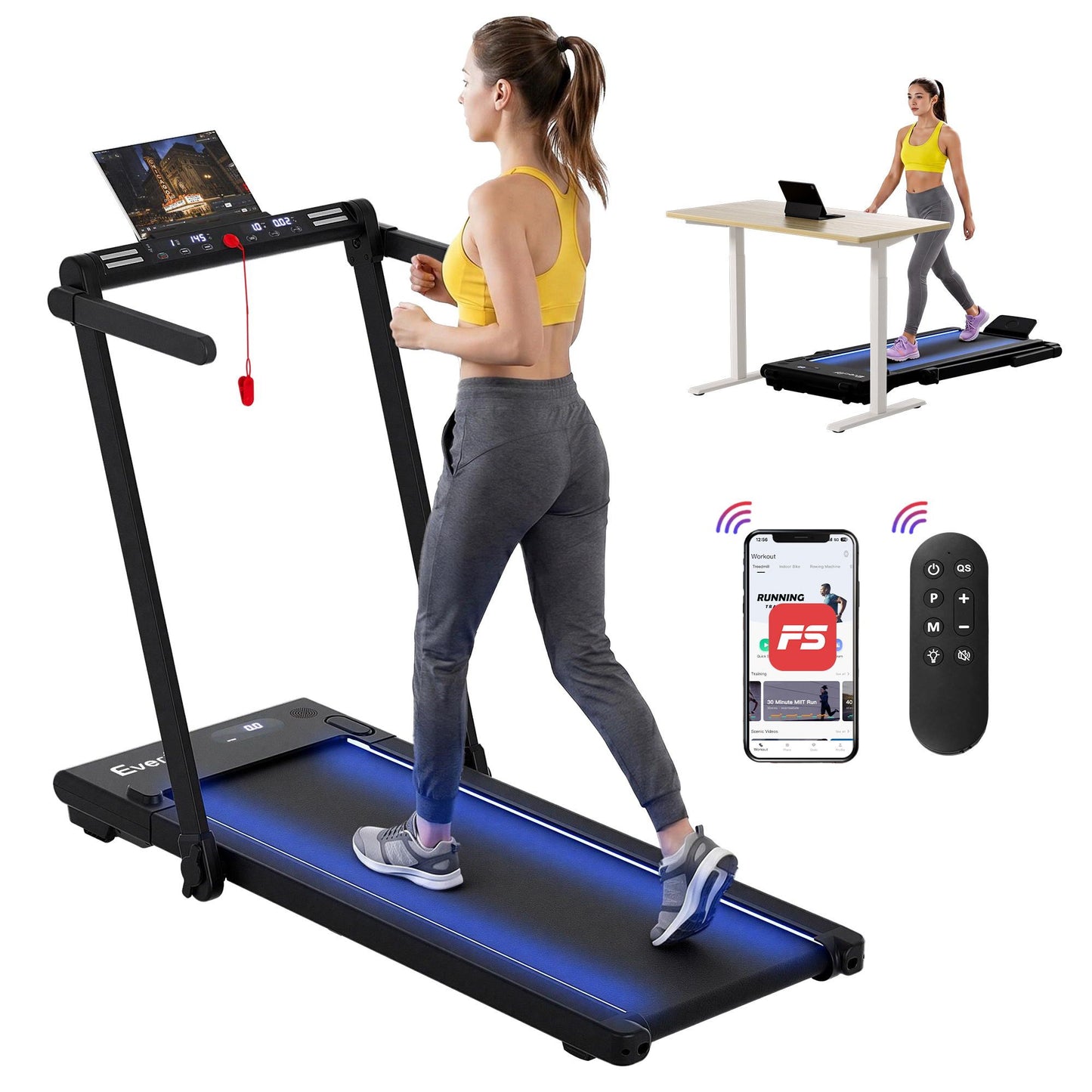 Foldable Walking Pad Treadmill Under Desk | HomeAndLiving