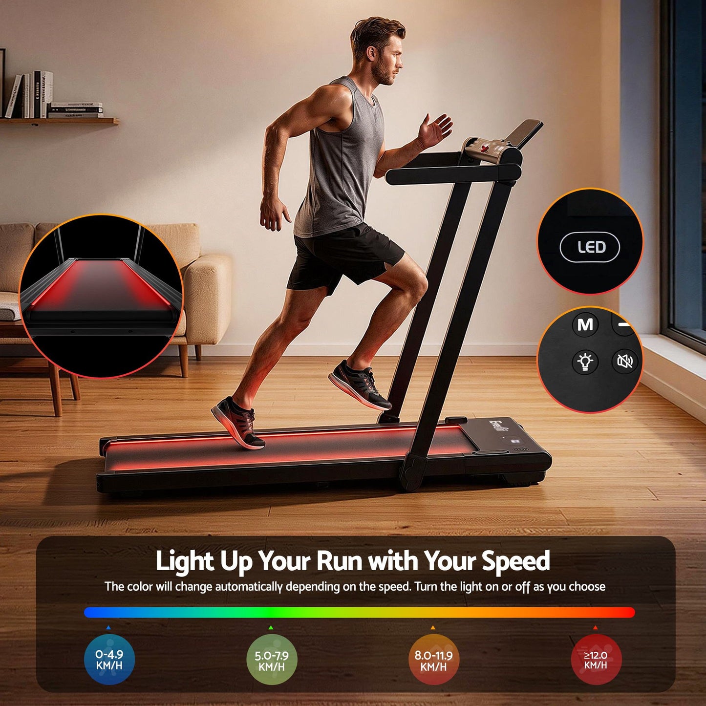 Foldable Walking Pad Treadmill Under Desk | HomeAndLiving