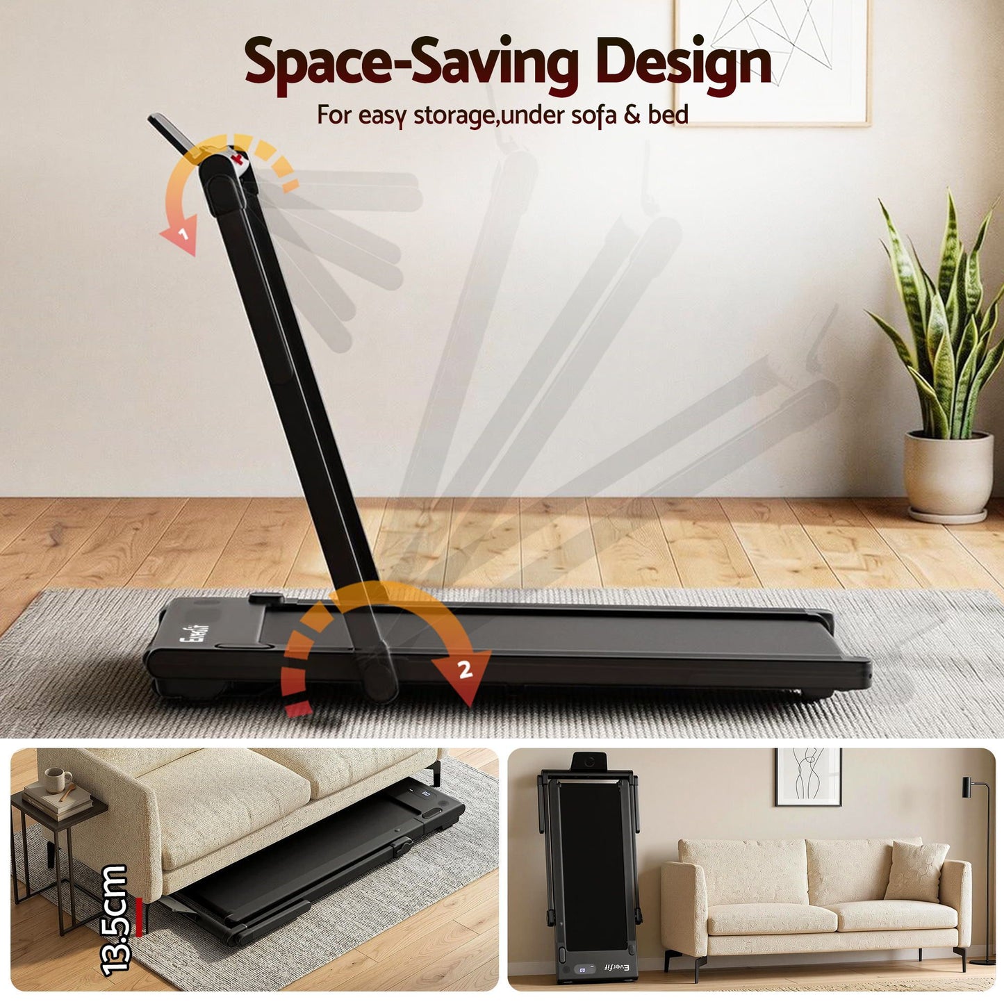 Foldable Walking Pad Treadmill Under Desk | HomeAndLiving