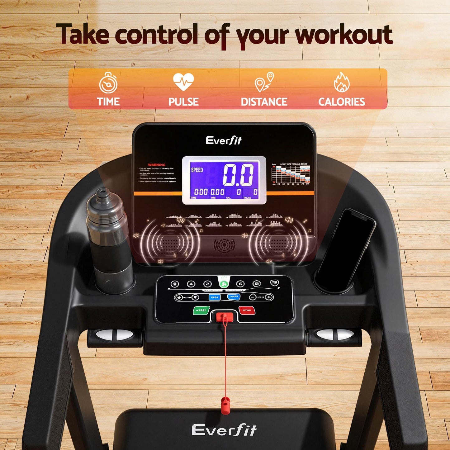 Treadmill Electric Auto Incline Home Gym Fitness Exercise Machine 490mm