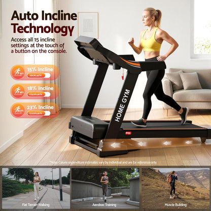 Treadmill Electric Auto Incline Home Gym Fitness Exercise Machine 490mm