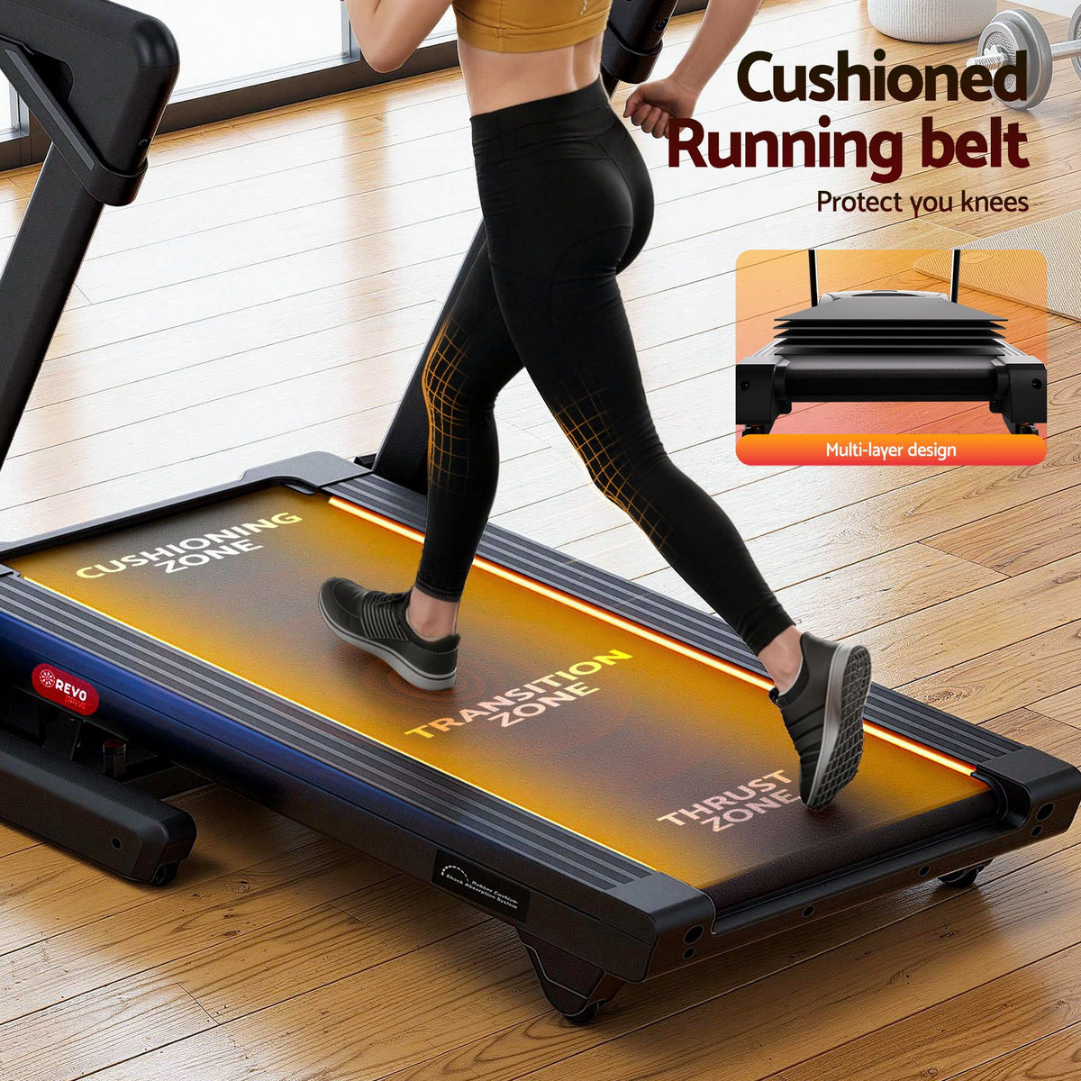 Foldable Treadmill 500mm Belt Auto Incline | HomeAndLiving - 11