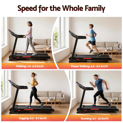 Treadmill Electric Auto Incline Home Gym Fitness Exercise Machine 520Mm