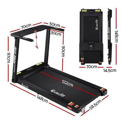 Treadmill Electric Home Gym Fitness Exercise Fully Foldable 420Mm Black
