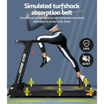 Treadmill Electric Home Gym Fitness Exercise Fully Foldable 420Mm Black