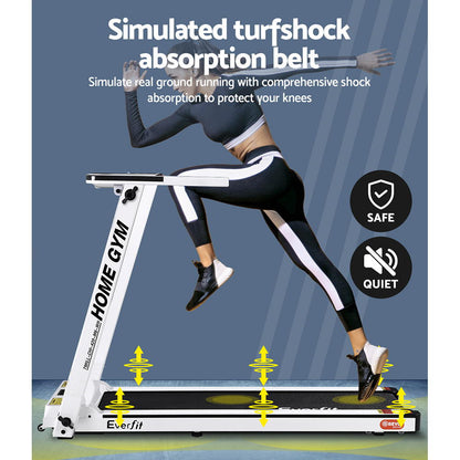 Treadmill Electric Home Gym Fitness Exercise Fully Foldable 420Mm White