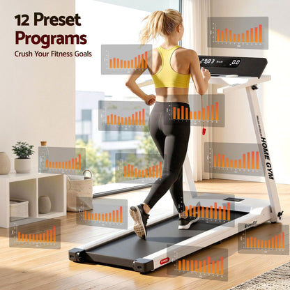 Treadmill Electric Home Gym Fitness Exercise Fully Foldable 450Mm White