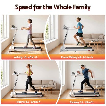 Treadmill Electric Home Gym Fitness Exercise Fully Foldable 450Mm White