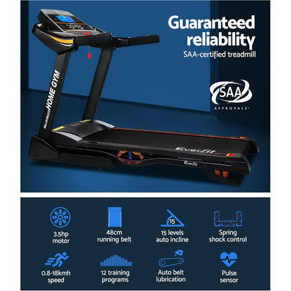 Treadmill Electric Auto Incline Home Gym Fitness Exercise Machine 480Mm