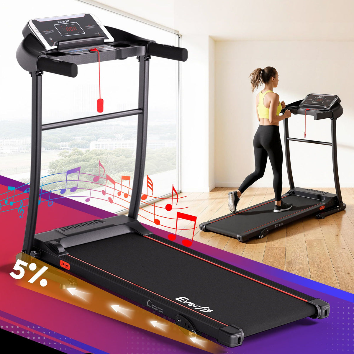 Treadmill Electric Home Gym Fitness Exercise Machine Incline 400Mm