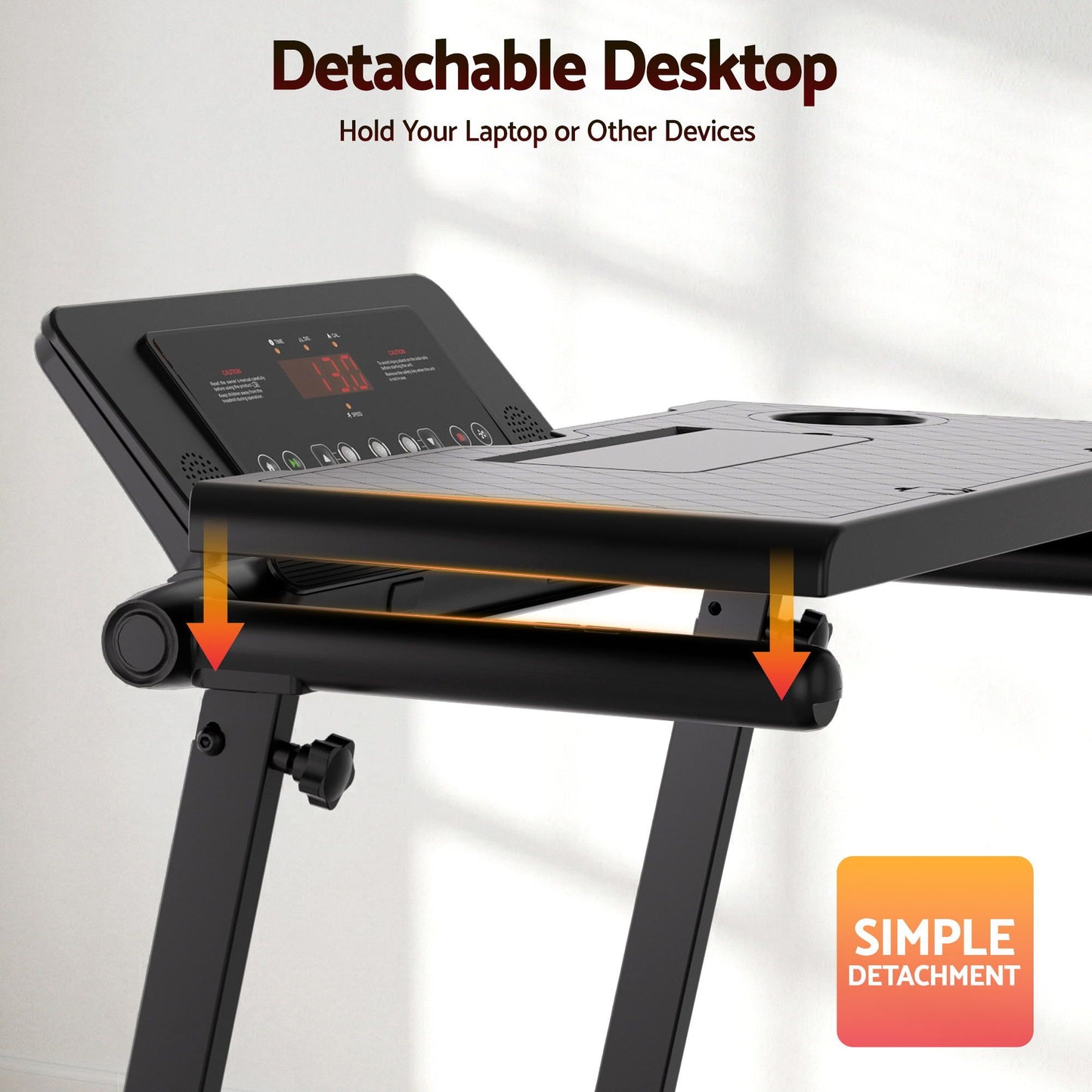 Treadmill Electric Walking Pad Foldable Incline for Home Office Gym Black - 9