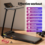 Treadmill Electric Walking Pad Foldable Incline for Home Office Gym Black