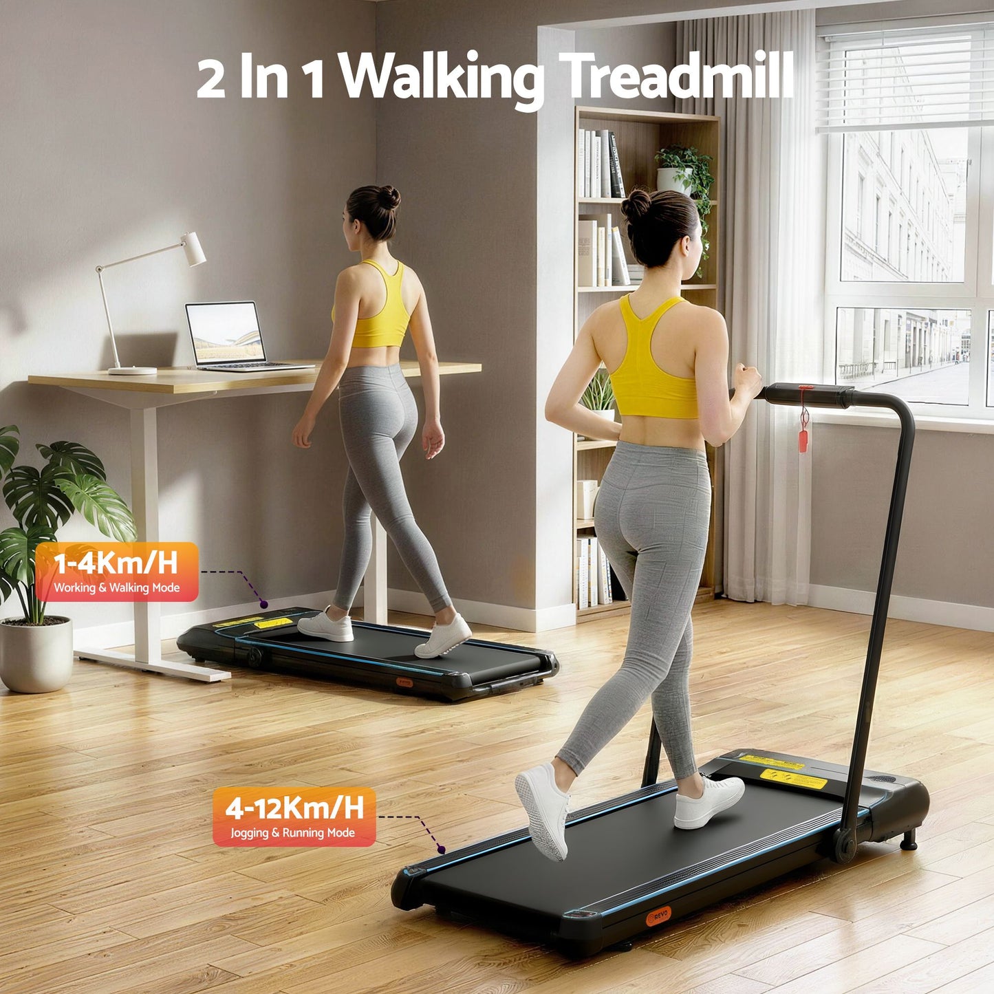 Treadmill Electric Walking Pad Under Desk Home Gym Fitness 420Mm Remote