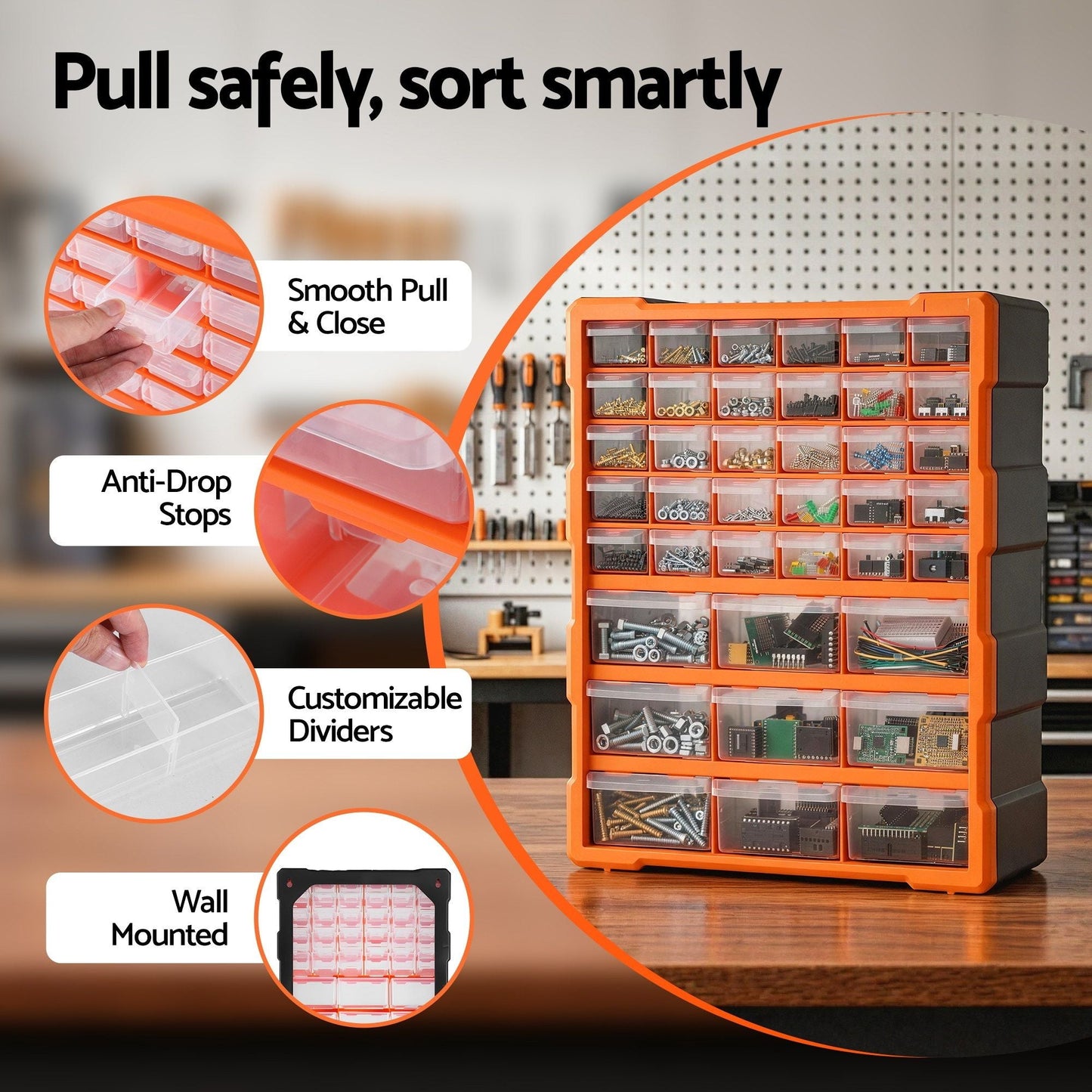 39-Drawer Tool Storage Cabinet Hardware Organizer | Home & Living