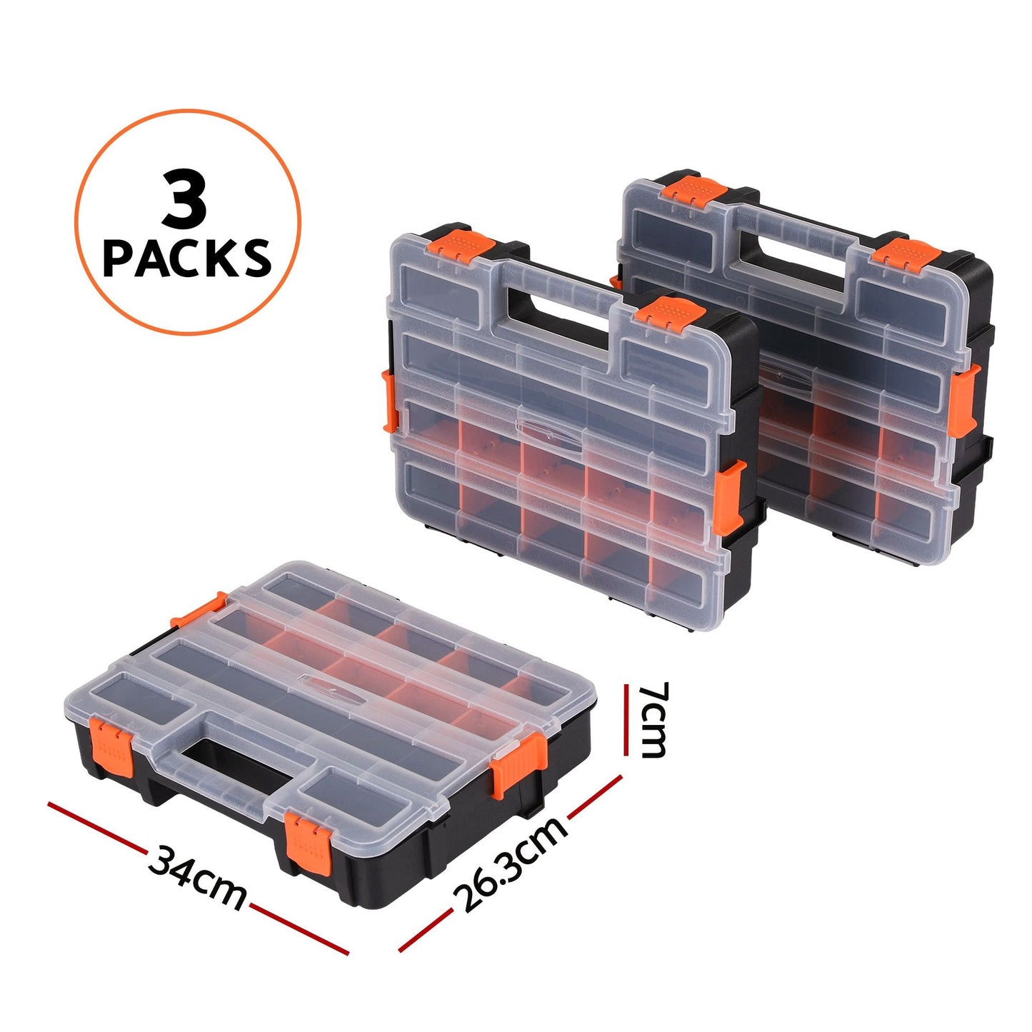 Tool Box Organiser 3 Pack Hardware Storage | Home & Living
